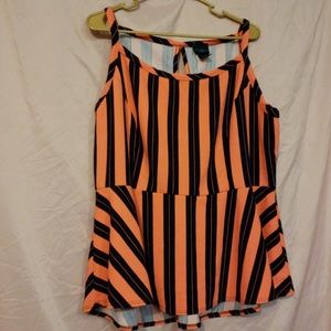 Striped peplum top